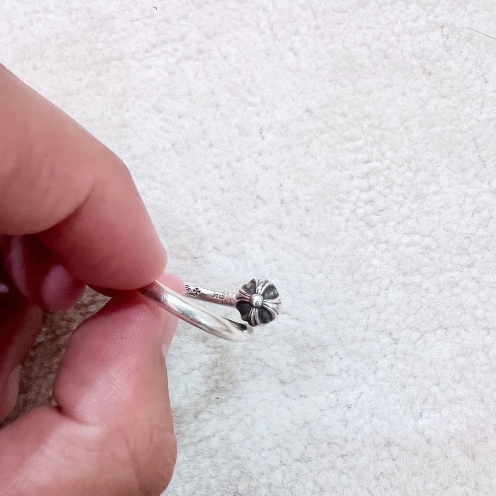 Chrome Hearts Crossball Nail 925 Sterling Silver Ring 1000% Authentic